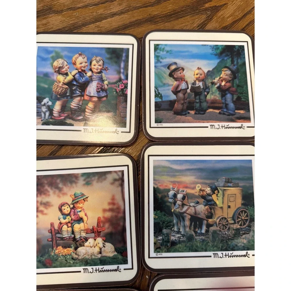 Vintage Pimpernel M.J. Hummel Acrylic Coasters Set of 6 Made in England 1986